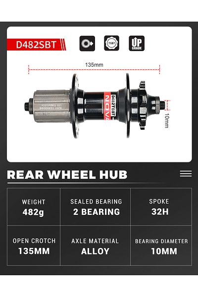 Choice Rear D482TSBT NOVATEC MTB Bike Hub 32 Holes 8 9 10 11 Speed Mountain Bicycle Bearing Hubs D481SBT D4