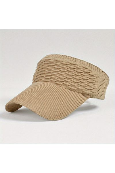 Choice Khaki Close-Fitting Breathable Sun Visor Is Comfortable, Solid Color, Buckle Closure And Three-Dimen
