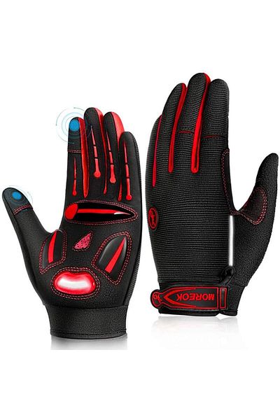 Choice L Red Racing Gloves Motocross Sports Gloves Breathable Non-slip MTB Road Bike Cycling Gloves Touch S