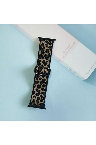 Choice 38mm40mm41mm black leopard Elastic Strap for Apple Watch Band 45mm 44mm42mm49mm 38mm40mm41mm Nylon S