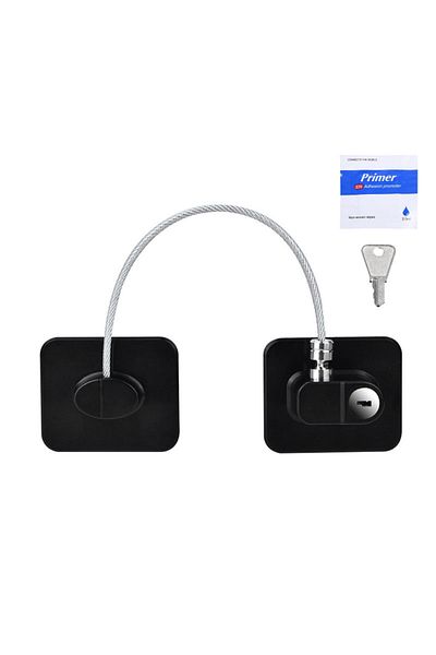 Choice Square Black 1 Pc Child Safety Lock Cabinet Fridge Door Lock Stainless Steel Cable Protection Kids B