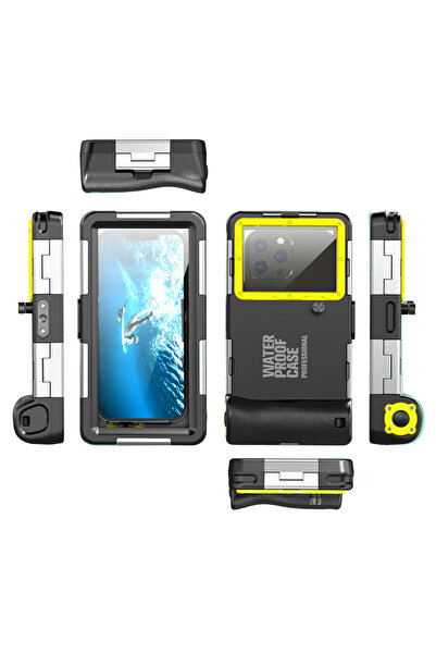 Choice حافظة كمبيوتر وحزام لهاتف سلسلة (6.9 بوصة) أسود وأصفر Shellbox متعدد ا...