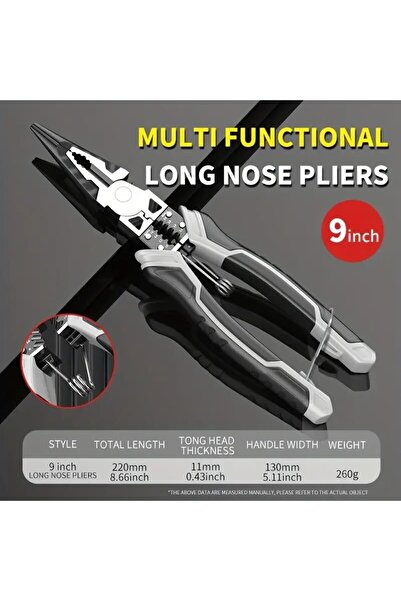 Choice كماشة إبرة 9 بوصة D متعددة الوظائف كماشة قطرية عالمية كماشة أنف إبرة أ...