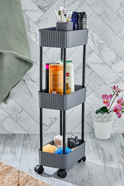 VİP LİFE HOME Vlh-easy 3 επιπέδων ράφι πολλαπλών χρήσεων Οργανωτής οργάνωσης μπάνιου και κουζίνας (ΜΕ ΤΡΟΧΟΣ)