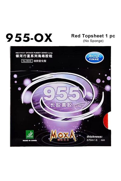 YINHE Red Ox 955 Table Tennis Rubber Long Pimples Anti-spin Ping Pong Rubber Sheet 955 Ox/0.7mm Spon