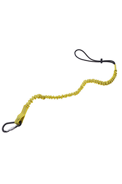 Choice حبل أمان مطاطي أصفر اللون مع خطاف كاربينر لتسلق الجبال ومانع للسقوط