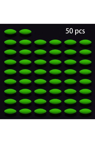 Choice green 50 pcs Eye catching bean float Enlarged foam float ball Eye catching bean olive cylinder fishi