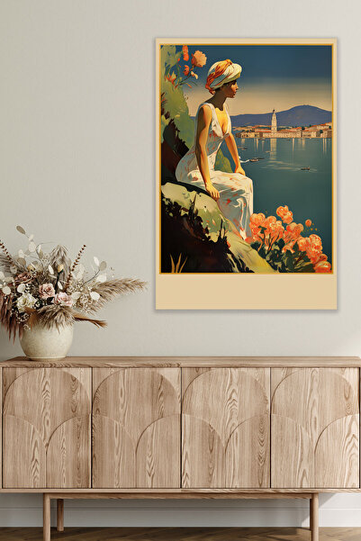 qoeuyl boutique Ζωγραφική με αφίσα με θέμα ρετρό Ιταλία Νο: 1 18x27 MDF