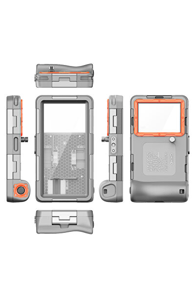 Choice حافظة وحزام كمبيوتر لسلسلة الهواتف (6.9 بوصة) رمادية برتقالية Shellbox...