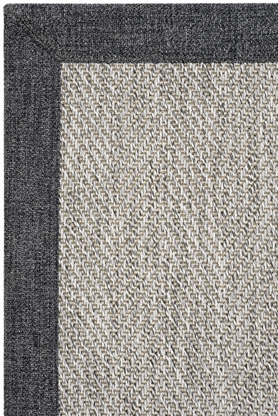 Cool Halı Monaco Gri Mutfak Halısı Hasır Dokulu Leke Tutmaz Tezgah Önü Yolluk Dokuma Bordürlü İthal Sisal Halı