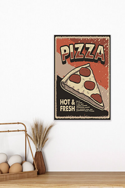 qoeuyl boutique Ρετρό Διακόσμηση Πίτσας Νο:1 18x27 MDF Ξύλινη αφίσα