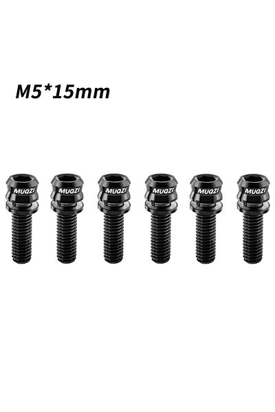 Choice M5X15MM Black MUQZI 6PCS Titanium Bolts M5x15 M5x17 Bicycle Handlebar Stem Screw With Washer
