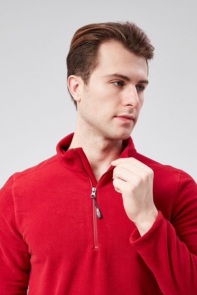 M MOONCOVER Men's Standard Fit Comfortable Cut Cold-Proof Stand Collar Fleece Sweatshirt