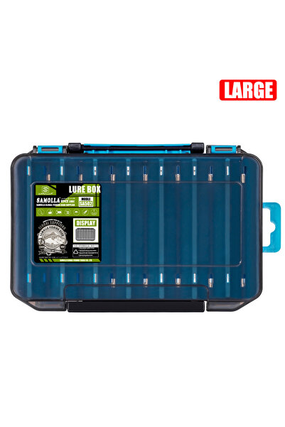 Choice صندوق أدوات صيد مدمج مزدوج الجوانب من سامولا باللون الأزرق الكبير - صي...