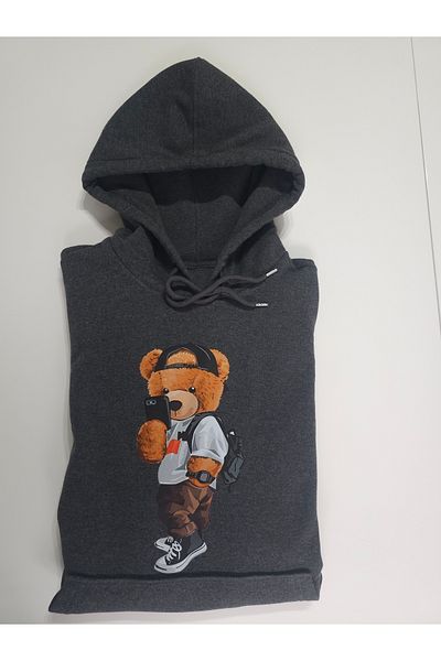 M MOONCOVER Φούτερ Unisex με κουκούλα Teddy printed - 3 νήματα