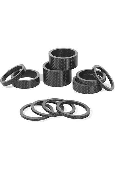 BUCKLOS 11pc-matte Bike Headset Washer 11pc Carbon Fiber Stem Spacer Flexible 1 1/8" Mountain Road B