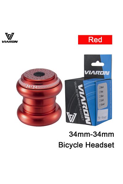 GOLDIX Red 34mm-34mm VIARON MTB Bicycle Headset 34/44/52/55/56mm CNC 1 1/8" 28.6 Spinal Canal/Straight Tube