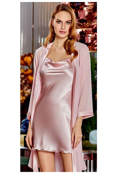 Jeremi Satin Nightgown and Dressing Gown Set