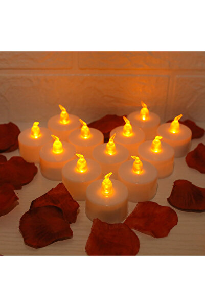 Choice 12 قطعة من شموع الشاي LED ذات الضوء الأصفر مع/بدون جهاز تحكم عن بعد بد...