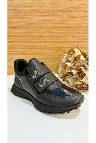 PUNTO 333089 Taşlı Cırtlı Rugan Şık Spor Ayakkabı