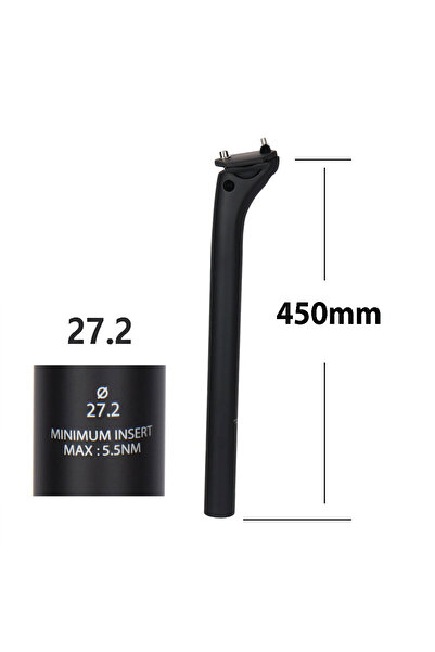 Choice عمود مقعد ELITAONE MTB من الكربون مقاس 27.2 × 450 مم، إزاحة 20 مم، مشب...