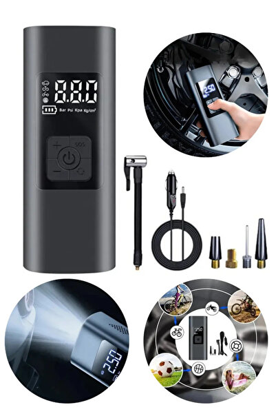 Protonust Kablosuz Şarjlı Taşınabilir Çantalı, Powerbank Destekli Çakmak Şarjlı Göstergeli Hava Kompresörü