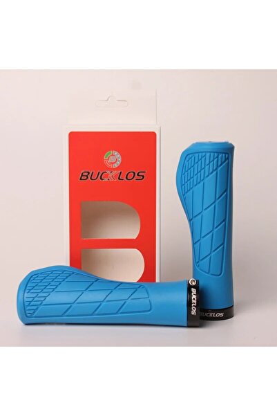 BUCKLOS مقابض مطاطية زرقاء لمقود الدراجة، مقابض مقود الدراجة الهوائية ممتصة ل...