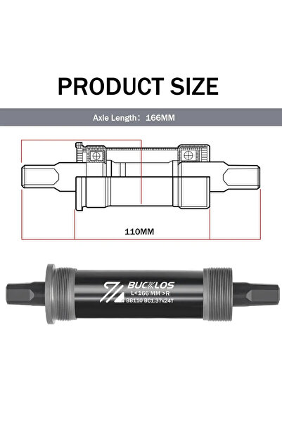 BUCKLOS 110x166mm Bicycle Bottom Bracket Road Mountain Bike Square Crank BB B...