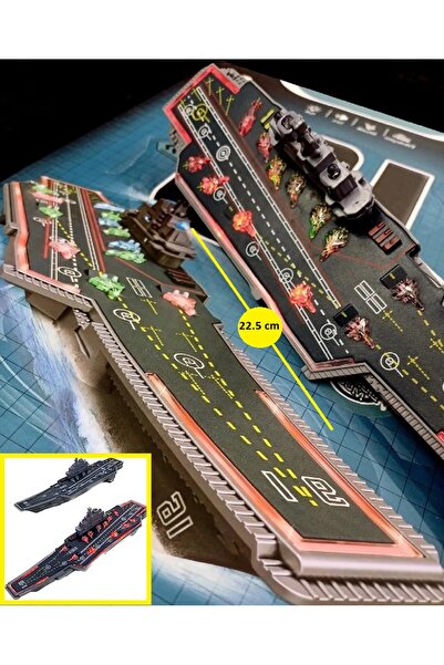 OYUNCAKSAHİLİ Saratoga Uçak Gemisi Gemi Oyuncak komple Işıklı Sesli 22.5cm Kırılmaz Sürtmeli Gemi Lıght Sound