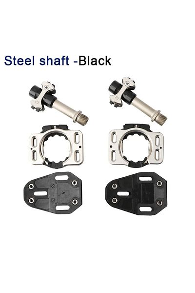 GOLDIX Black Steel shaft MEROCA Ultralight Titanium Alloy Road Bike Pedal 3 Bearing Self-locking Pedal Spee