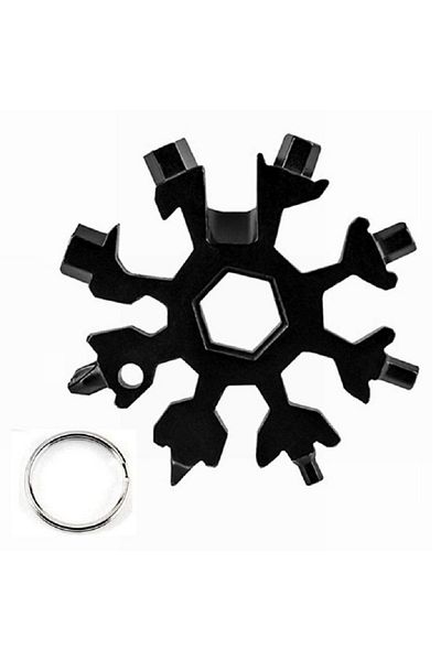 Choice Black 18-in-1 Stainless Steel Snowflakes Multi-tool Herramienta 18 En 1 Multifunctional Tool Copo De