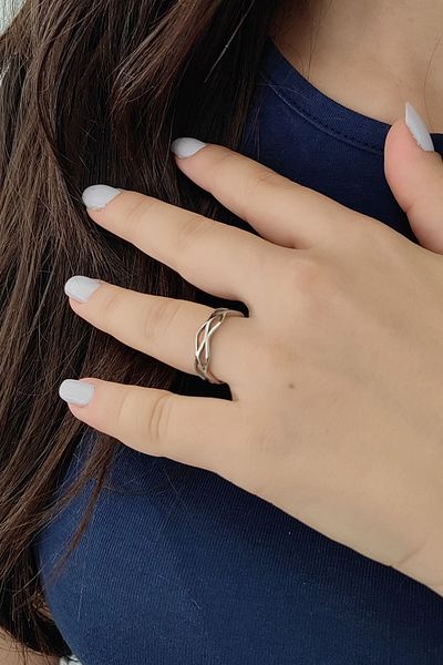 Chavin Silver Steel Spiral Ring - Ev29By Model