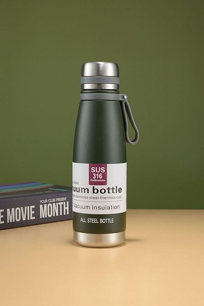 Weather Forecast 316 L Steel Dark Green 650 ml Hot Cold Vacuum Bottle Flask Drinker cin479ys