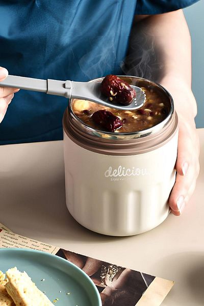 Weather Forecast Beige 500 ml Food Food Storage Container - 304 Steel, Non-Squeezing Cin565