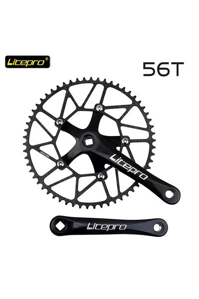 GOLDIX 170 crank and 56T Litrpro Mountain Road Folding Bicycle Crank 170mm Square Hole BCD 130MM Bicycle Ac