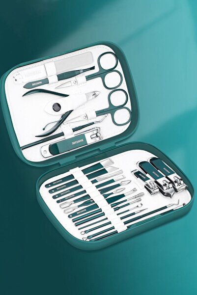 Chavin طقم مقص أظافر من الفولاذ مكون من 23 قطعة للعناية بالبشرة مع حقيبة بلاس...