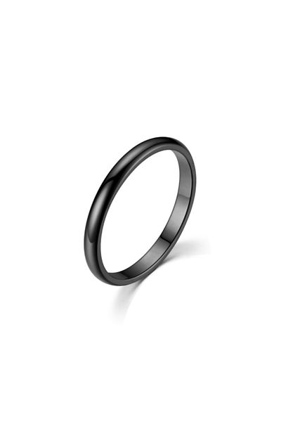 Chavin 2mm Promise Engagement Black Rope CapWomen's Men's Steel Ring Eh23sy