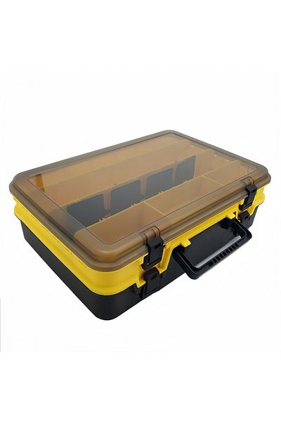 YIRUMEI Yellow Double Layer Fishing Tackle Boxes Portable Fishing Accessories Tool Storage Box Fish Hook Lur