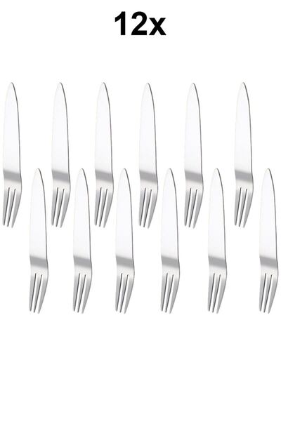 Chavin Steel 12 Pieces 11.5 cm Three Tooth Fruit Dessert and Cake Fork Cin745By-12