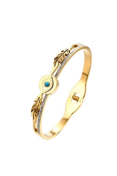 Chavin Gold Eye Steel Jewelled Handcuff Bracelet Eu12sr