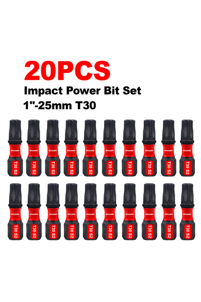 choice2 20PCS Geinxurn 1 In.Impact Tough Magnetic Power Bit Set,Torx Head Pow...