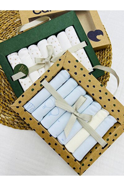Caramell Patterned Combed Cotton Baby Mouth Wipes 2 Pack of 2X7