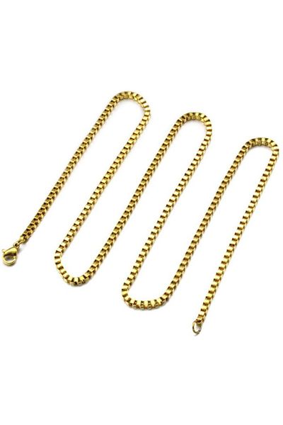 Chavin Yellow Gold 3 Mm. 60 Cm. Men's Steel Chain Ds78