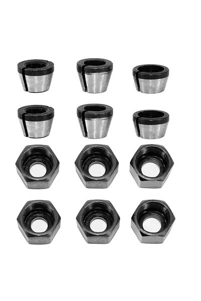 Choice 12PCS 6/12PCS 6/6.35/8mm Milling Cutter Collet Adapter Collets Chuck Engraving Trimming Machine Elec