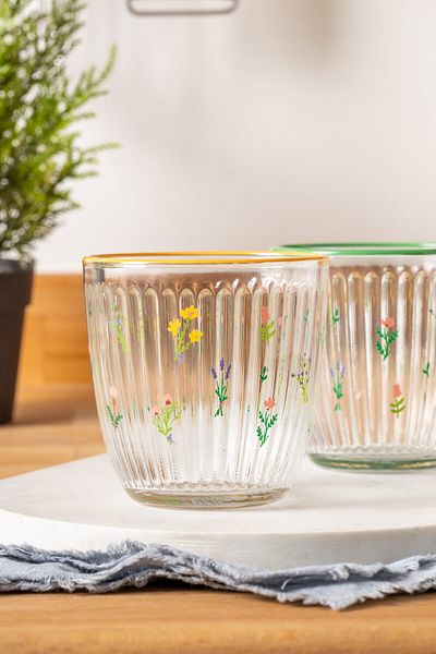FH finehome Botanical Set of 4 Water Glasses 290 Cc