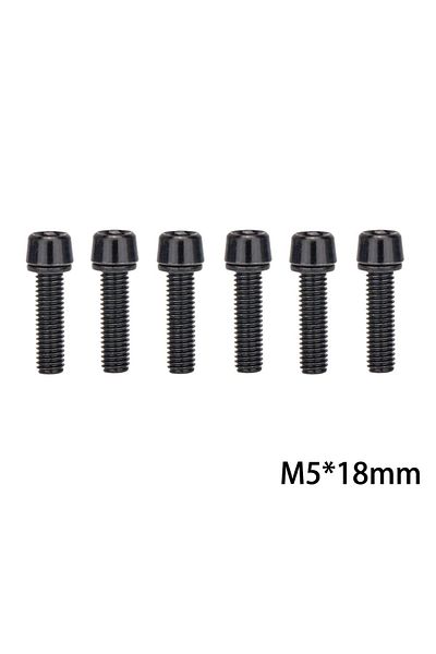 ZTTO M5x18 Black ZTTO 6pcs Bicycle Stem Bolt M5x18mm Steel Hexagon Screw MTB Road Bike Handlebar Stems Bo
