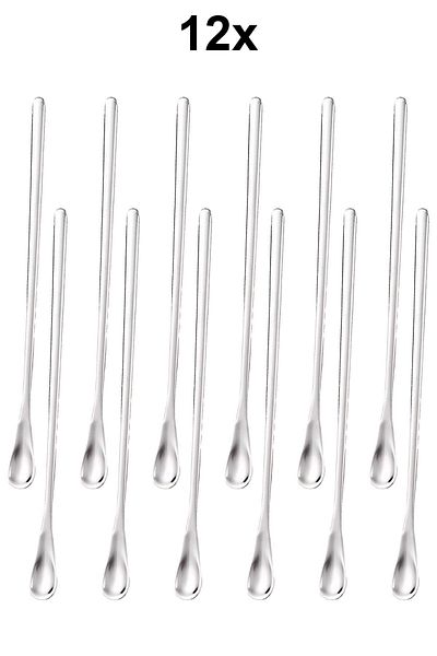 Chavin 12 Pieces 19 cm 304 Steel Cocktail - Coffee Latte Mixing Bartender Spoon cin758by-12