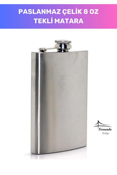 Fernanda 8 oz Single Drink Bottle, Stainless Steel with Self-Contained Keep Cold for Long Time