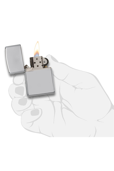 Zippo Çakmak Polish Parlak Gri Hediyelik Benzin Taş Set du10polis