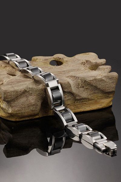 Chavin Shiny Gray 12 Mm Steel Men's Bracelet - Ev14by